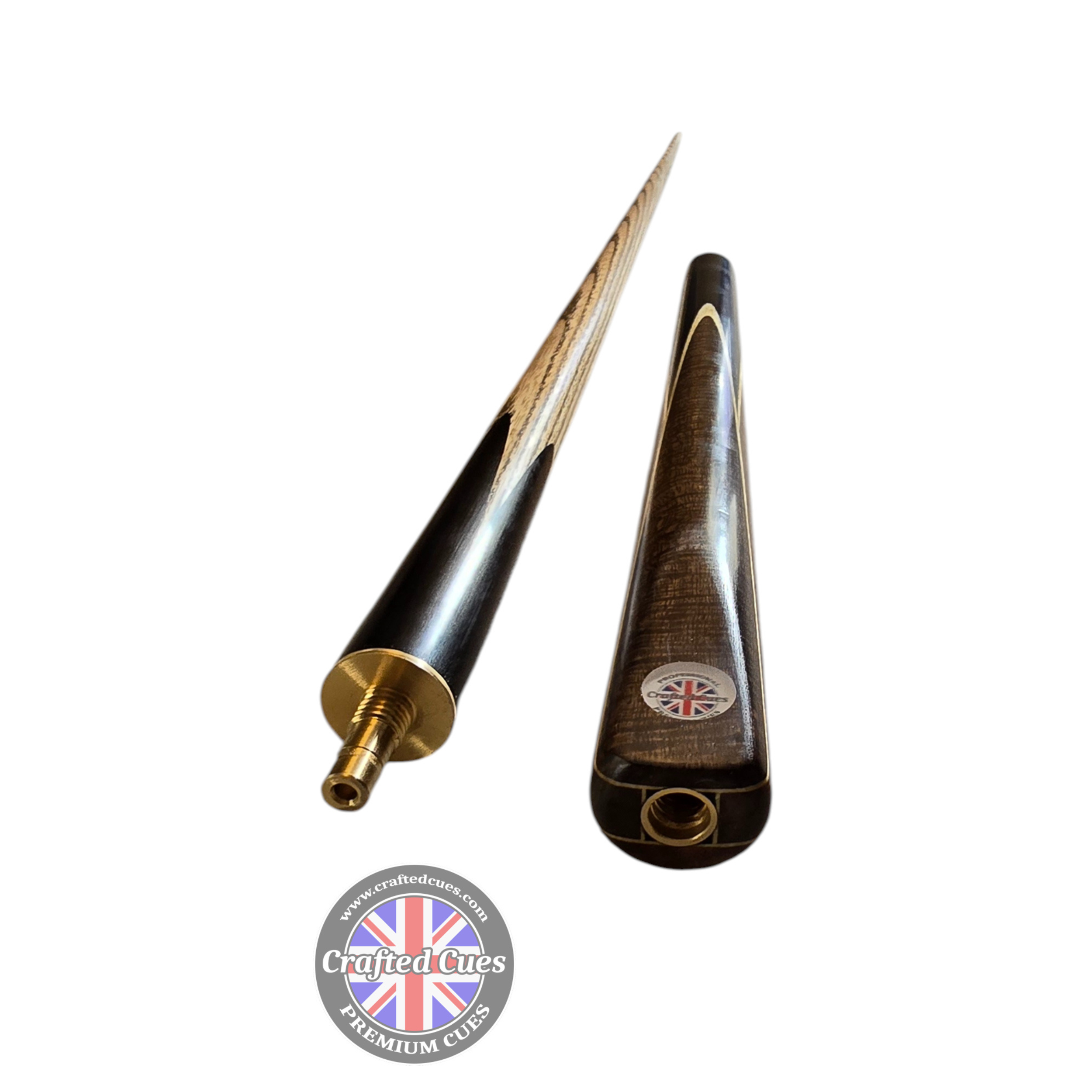 Premium Dark Rosewood 3/4 Pool Cue with White Veneer Design (8.5mm Tip) | Chalky Trousers