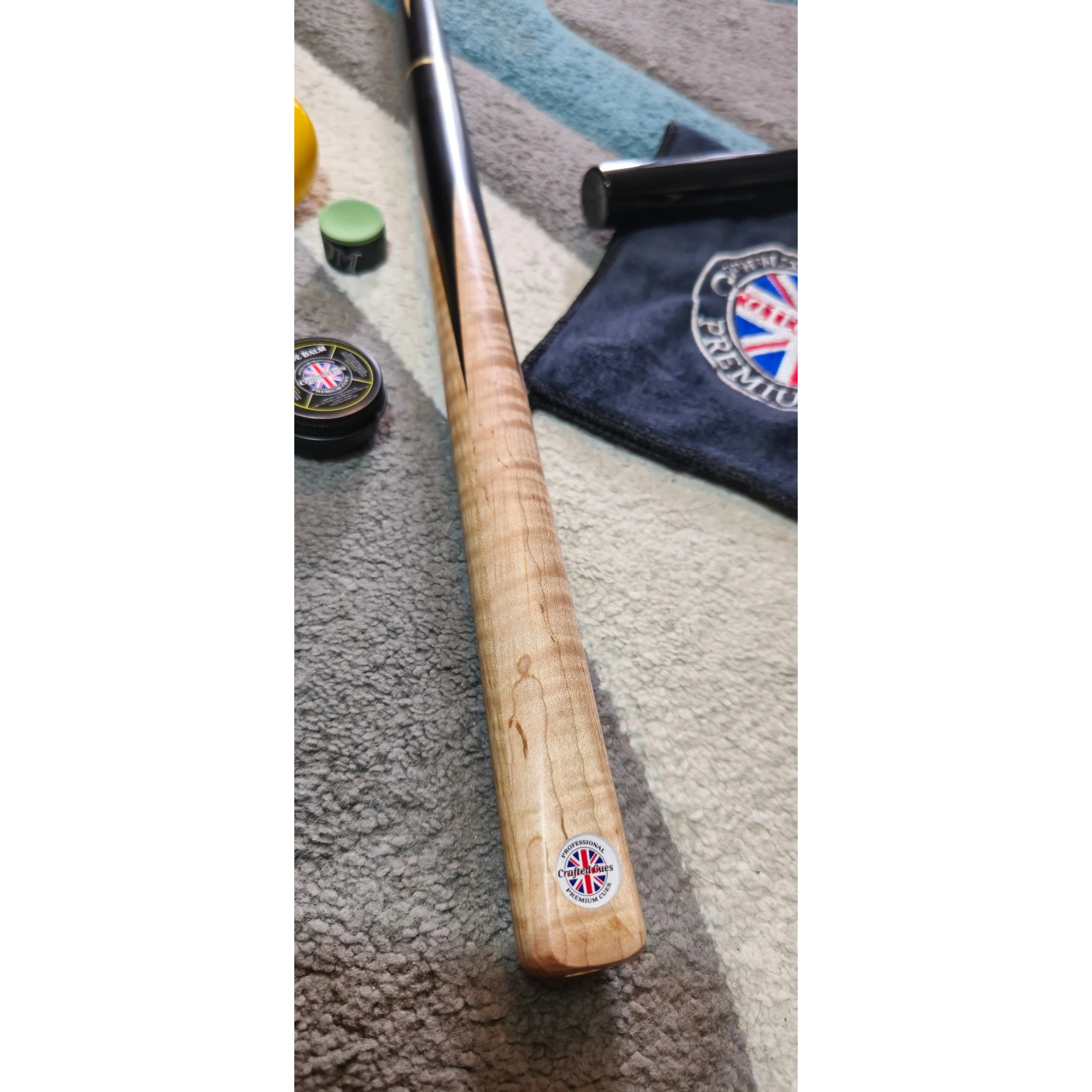Premium Tiger Striped Maple 3/4 Pool Cue (8.5mm Tip) | Chalky Trousers