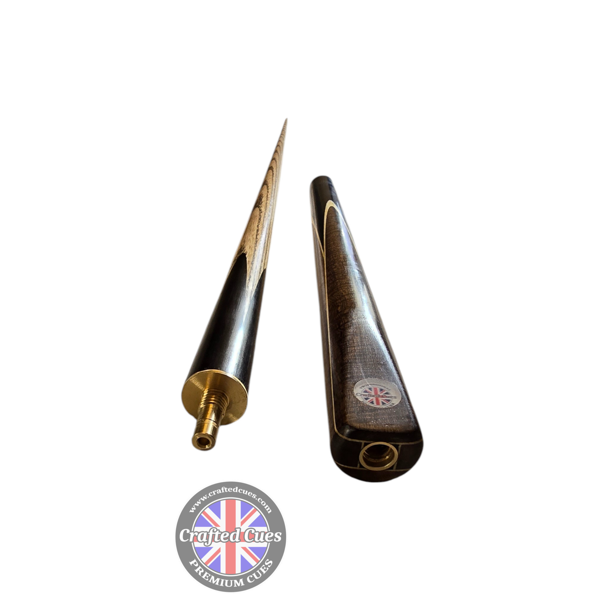 Premium Dark Rosewood 3/4 Pool Cue with White Veneer Design (8.5mm Tip) | Chalky Trousers