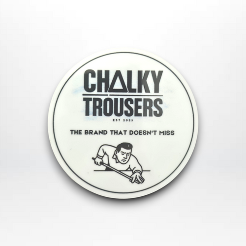Chalky Trousers cue case sticker