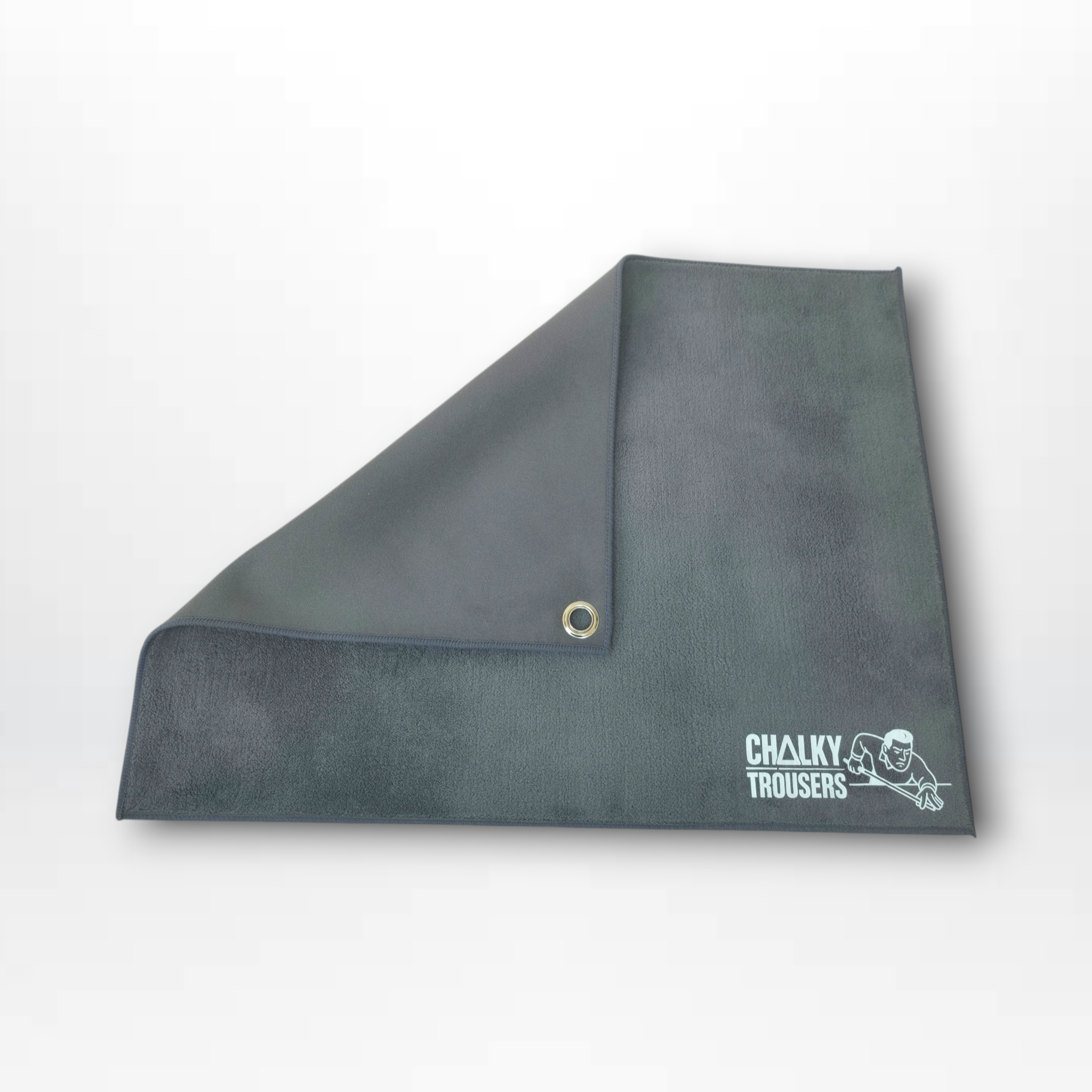 Chalky Trousers cue towels in grey, red and tan for pool and snooker players