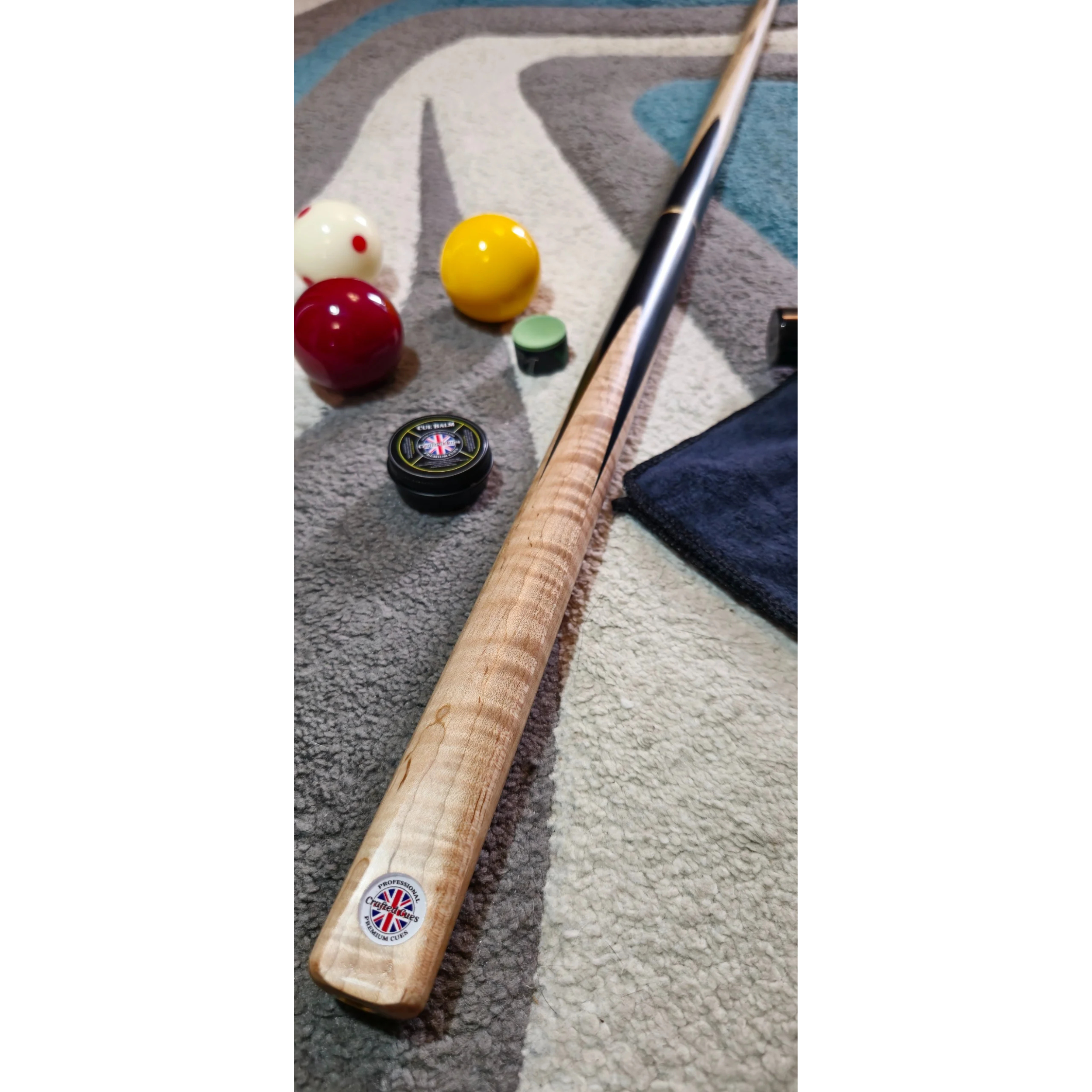 Premium Tiger Striped Maple 3/4 Pool Cue (8.5mm Tip) | Chalky Trousers
