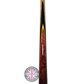 Premium Hand-Spliced Red Peacock Wood One-Piece Pool Cue (8.5mm Tip) | Chalky Trousers