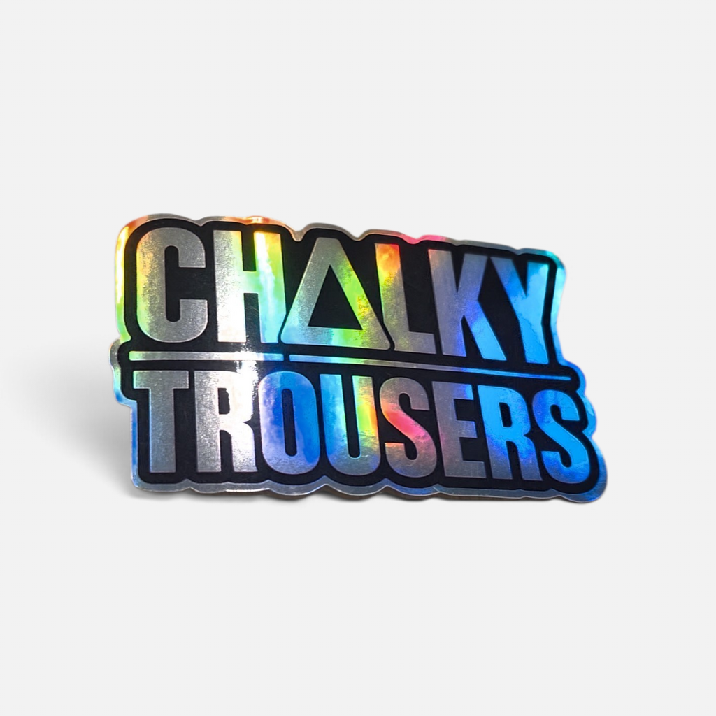 Chalky Trousers Holographic Cue Case Sticker