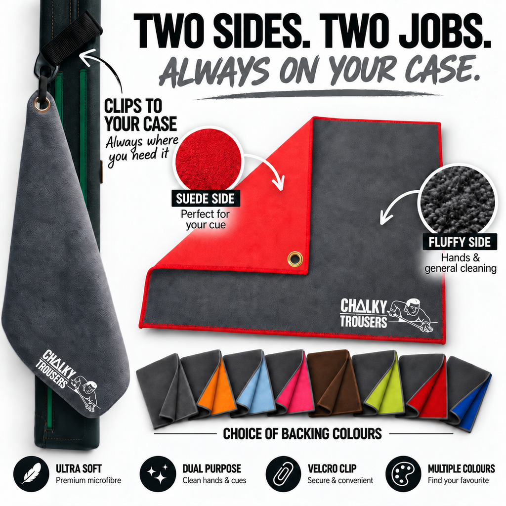 Premium Cue Towel for Pool & Snooker with Clip
